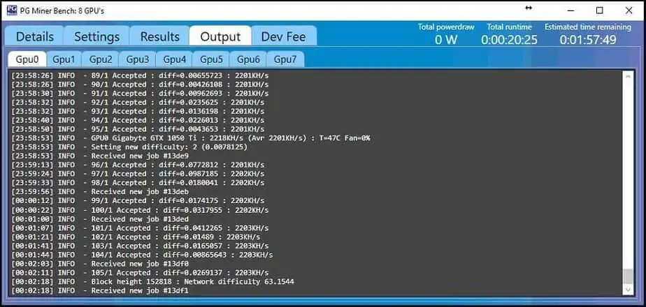 PG Bench output